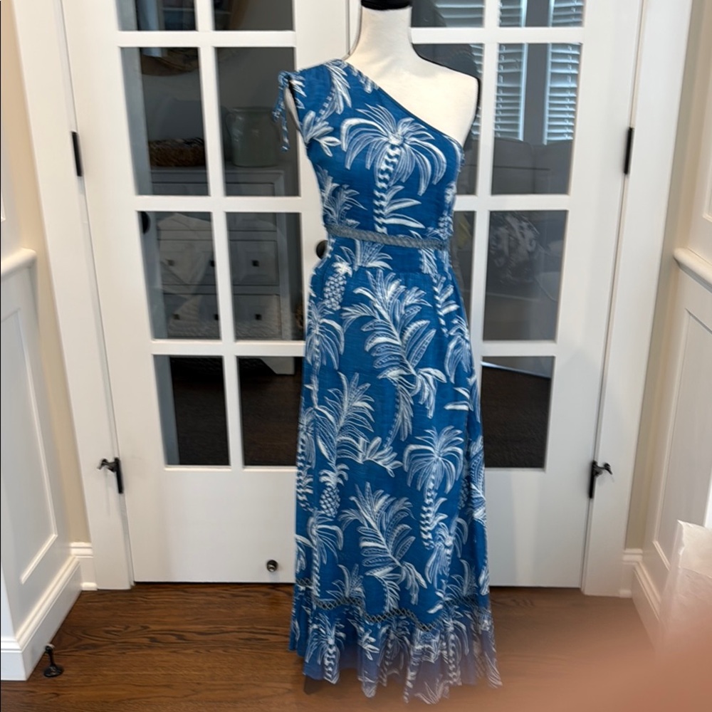 Elegant Blue One-Shoulder Dress